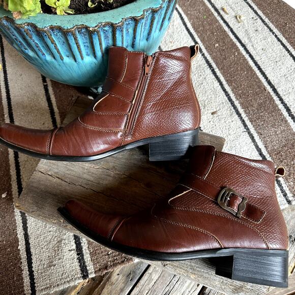 Delli Aldo Gustavo Leather Ankle Dress Boots Mens SZ 8.5 Chelsea Side Zip Formal - Picture 4 of 12